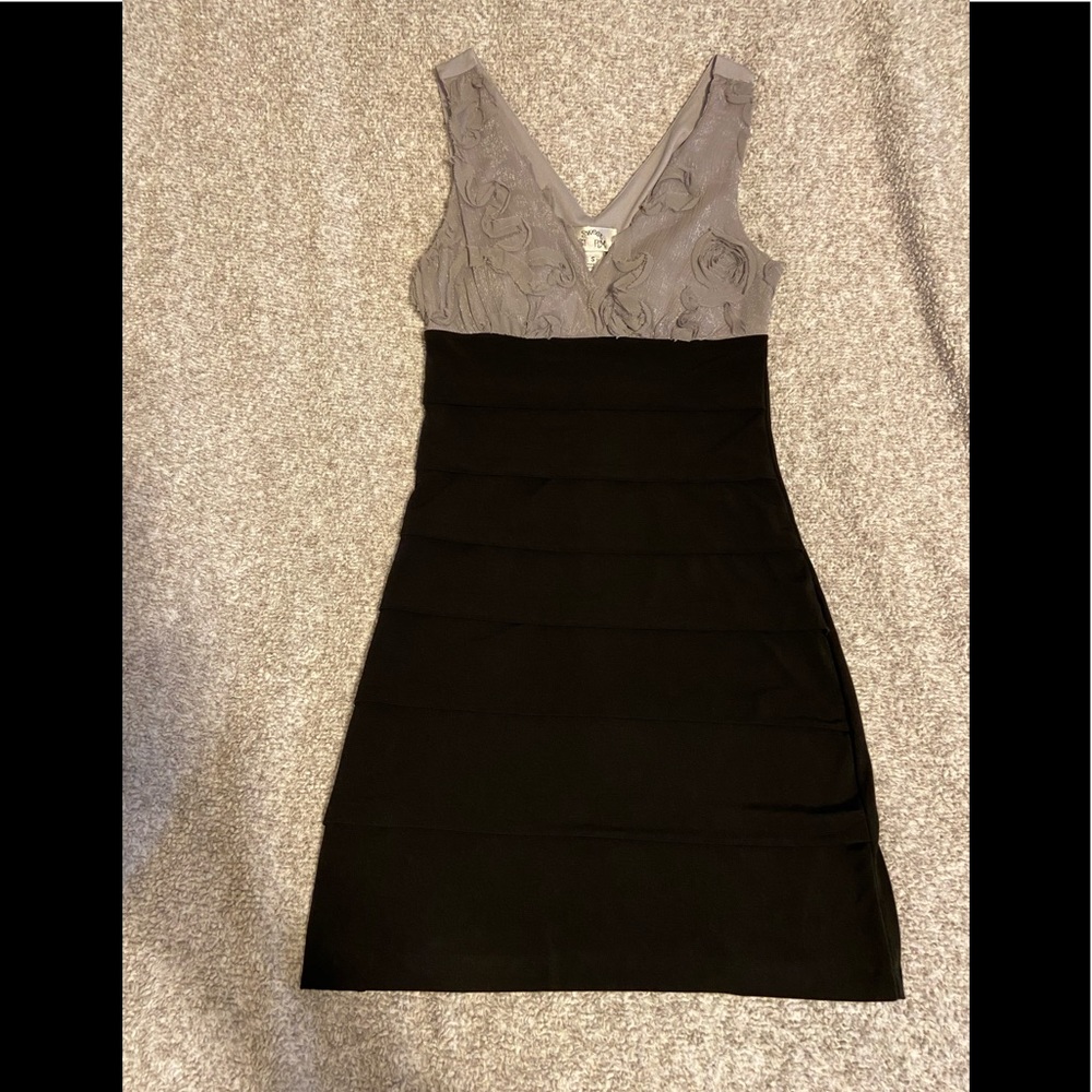 Sweet Storm Shimmery Grey and Black Dress Size S